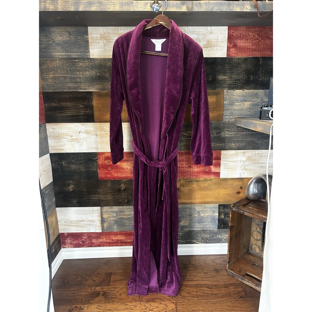 Diamond Tea Vintage Luxury Unisex Heavy Wrap Bath Robe Royal Purple Belted M